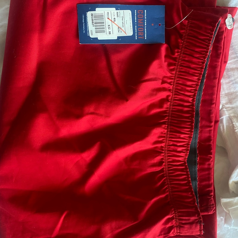 Red scrub set $25 shirt and bottoms or $15 each piece